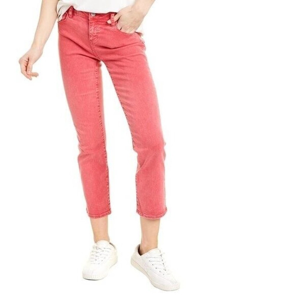 WASH Lab size 28 Jeans Vera Red Rock Ankle Cut Straight Leg Stretch Mid Rise